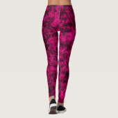 Electric Pink & Black Abstract Marble Leggings (Achterkant)