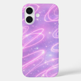 Electric pink neon scribbles AI art  iPhone 16 Hoesje