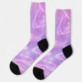 Electric pink neon scribbles AI art Sokken (Links)