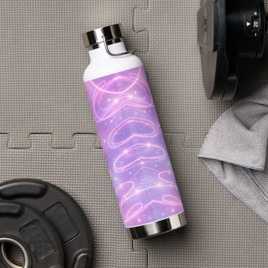 Electric pink neon scribbles AI art  Waterfles (Gym)