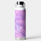 Electric pink neon scribbles AI art  Waterfles (Achterkant)
