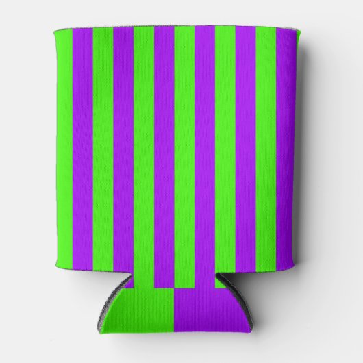 Electric Psychedelic Paarse en Harlequin Groen Blikjeskoeler (Voorkant)