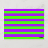 Electric Psychedelic Paarse en Harlequin Groen Briefkaart (Achterkant)