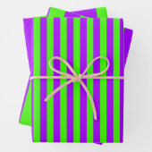 Electric Psychedelic Paarse en Harlequin Groen Inpakpapier Vel (In situ)