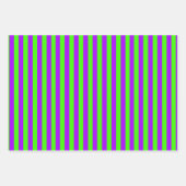 Electric Psychedelic Paarse en Harlequin Groen Inpakpapier Vel (Voorkant)