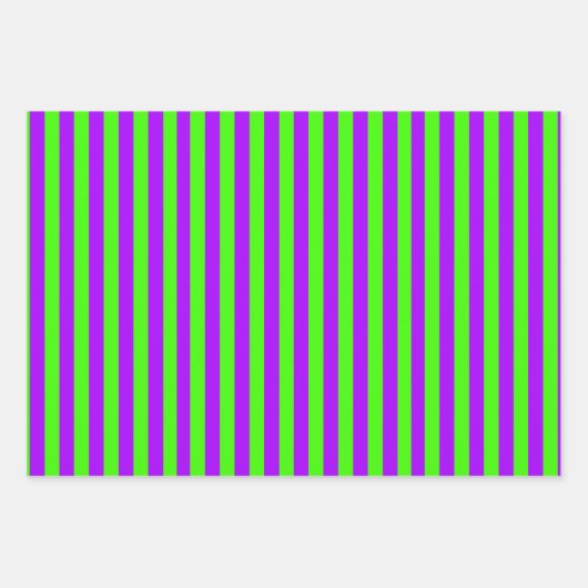 Electric Psychedelic Paarse en Harlequin Groen Inpakpapier Vel (Voorkant)
