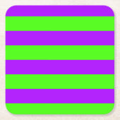 Electric Psychedelic Paarse en Harlequin Groen Kartonnen Onderzetters (Voorkant)
