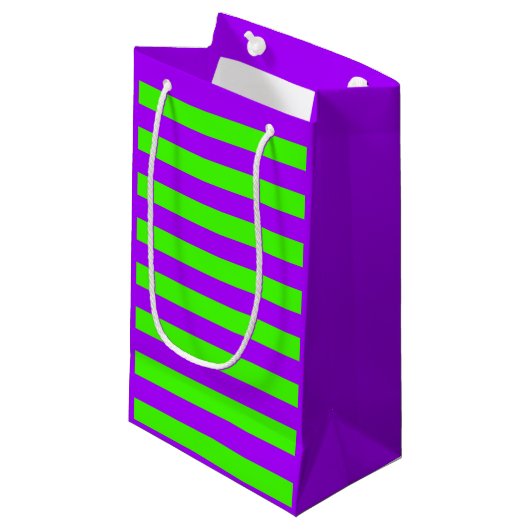 Electric Psychedelic Paarse en Harlequin Groen Klein Cadeauzakje (Voorkant Gekanteld)