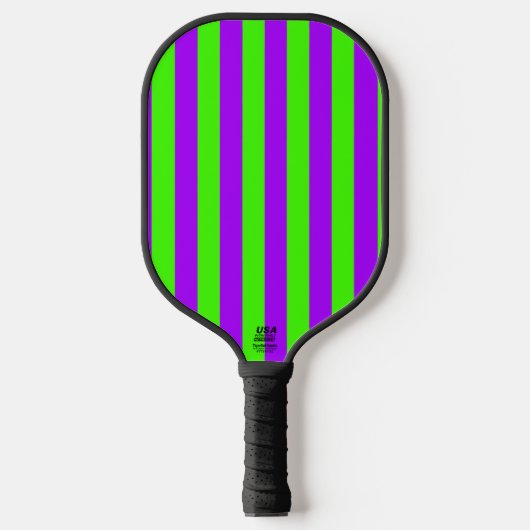 Electric Psychedelic Paarse en Harlequin Groen Pickleball Paddle (Voorkant)