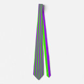 Electric Psychedelic Paarse en Harlequin Groen Stropdas (Voorkant)