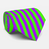 Electric Psychedelic Paarse en Harlequin Groen Stropdas (Opgerold)