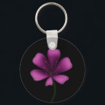 Electric Purple Glossy Bloom Moody Dark Botanical  Sleutelhanger<br><div class="desc">Illuminate your style with this electric purple glossy bloom. Featuring a vibrant magenta palette and high-shine digital finish, this floral illustration stands out with sharp, clean lines and a moody black background. Perfect for fans of modern botanical art, vaporwave aesthetics, and dark garden decor. This striking violet blossom is designed...</div>