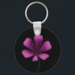 Electric Purple Glossy Bloom Moody Dark Botanical  Sleutelhanger<br><div class="desc">Illuminate your style with this electric purple glossy bloom. Featuring a vibrant magenta palette and high-shine digital finish, this floral illustration stands out with sharp, clean lines and a moody black background. Perfect for fans of modern botanical art, vaporwave aesthetics, and dark garden decor. This striking violet blossom is designed...</div>
