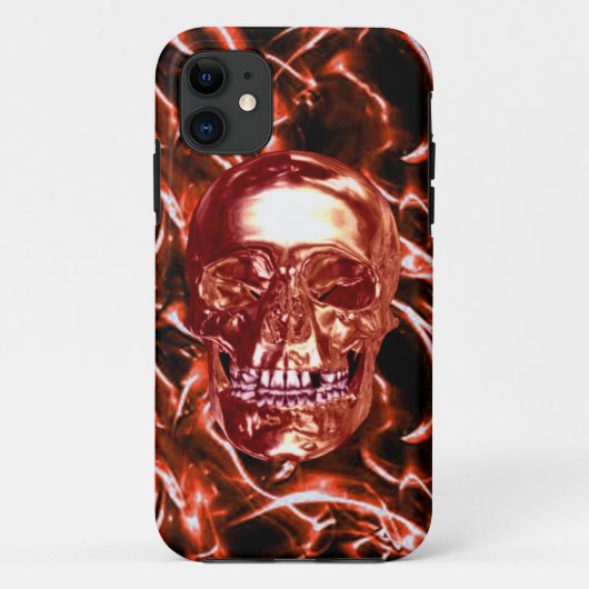 Electric Red Chrome Skull iPhone 5 Hoesje (Achterkant)