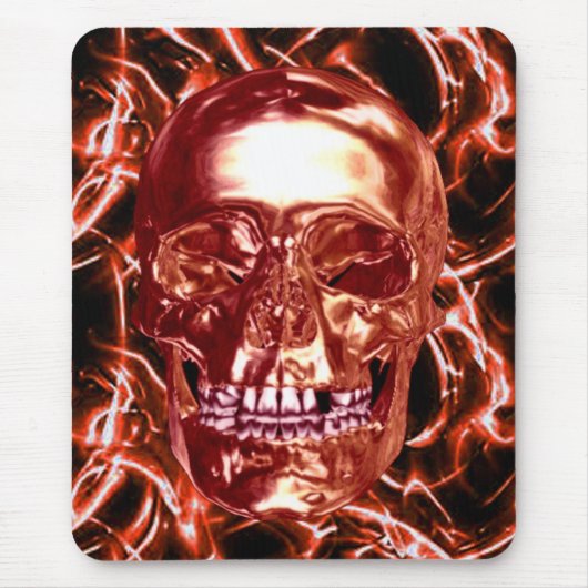 Electric Red Chrome Skull-Muismat Muismat (Voorkant)