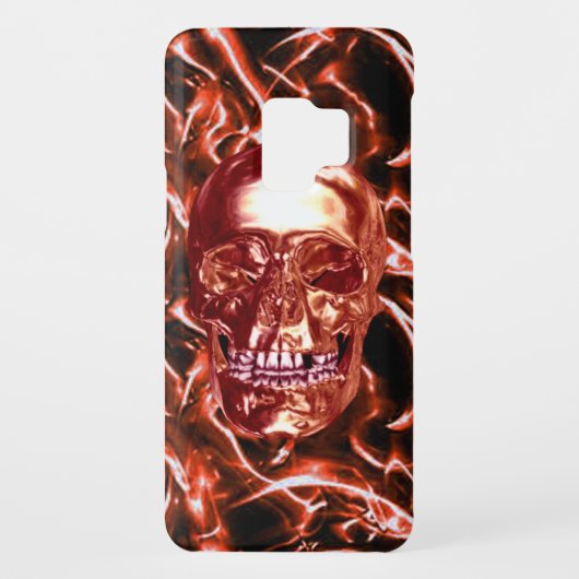 Electric Red Chrome Skull Samsung Galaxy Hoesje (Achterkant)