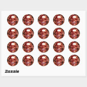 Electric Red Chrome Skull Stickers (Vel)