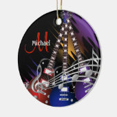 Electric Rock Guitar 🎸 Music Design Keramisch Ornament (Links)