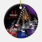 Electric Rock Guitar 🎸 Music Design Keramisch Ornament (Achterkant)