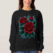 Electric Roses | Red Rose & Lightning Bolt Graphic Trui (Voorkant)