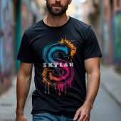 Electric S:  vet graffiti monogram T-shirt