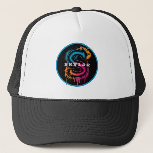 Electric S:  vet graffiti monogram Trucker Pet (Voorkant)