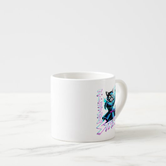 Electric Samurai Cat Mug - Perfect for Anime Fans Espresso Kop (Voorkant rechts)