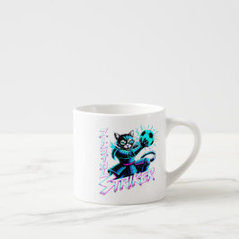  Electric Samurai Cat Mug - Perfect for Anime Fans Espresso Kop