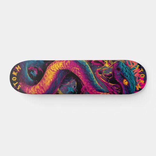 Electric Serpent Graffiti Art – Limited Edition Persoonlijk Skateboard (Horizontaal)