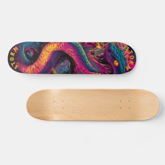 Electric Serpent Graffiti Art – Limited Edition Persoonlijk Skateboard (Horizontaal)