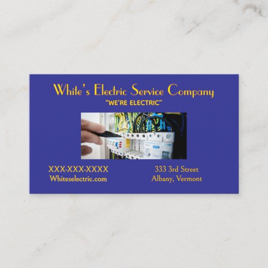 “Electric Service Company ” Business Card Visitekaartje (Voorkant)