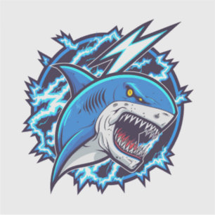 electric shark sticker