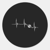 Electric Skateboard Heartbeat Ekg Pulse Onewheel F Ronde Sticker (Voorkant)