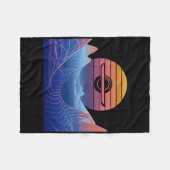 Electric Skateboard Vaporwave Retro Sunset Landsca Fleece Deken (Voorkant (Horizontaal))