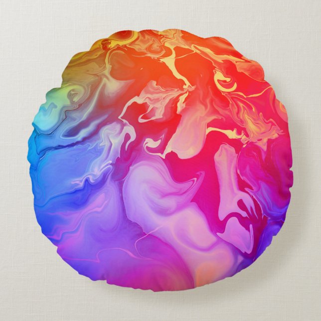 Electric Spectrum in Motion Rond Kussen (Voorkant)