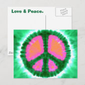 Electric Stropdas-Dye Peace Sign Briefkaart (Voorkant / Achterkant)