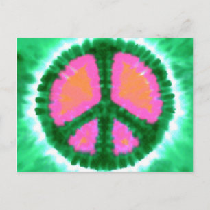 Electric Stropdas-Dye Peace Sign Briefkaart