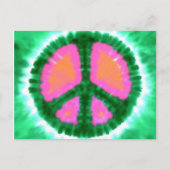 Electric Stropdas-Dye Peace Sign Briefkaart (Voorkant)