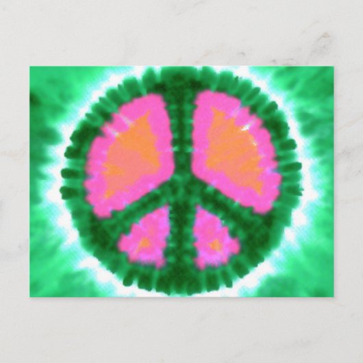 Electric Stropdas-Dye Peace Sign Briefkaart (Voorkant)