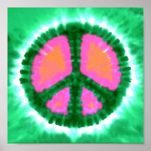 Electric Stropdas-Dye Peace Sign Poster (Voorkant)