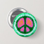 Electric Stropdas-Dye Peace Sign Ronde Button 5,7 Cm (Voorkant /achterkant)