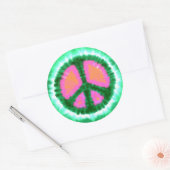 Electric Stropdas-Dye Peace Sign Ronde Sticker (Envelop)