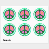 Electric Stropdas-Dye Peace Sign Ronde Sticker (Vel)
