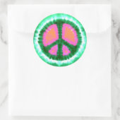Electric Stropdas-Dye Peace Sign Ronde Sticker (Tas)
