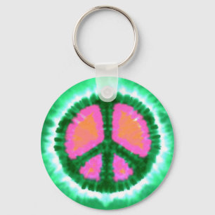 Electric Stropdas-Dye Peace Sign Sleutelhanger