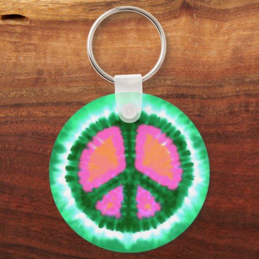Electric Stropdas-Dye Peace Sign Sleutelhanger (Voorkant)