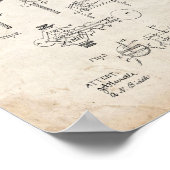 Electric Telegraph Key Patent - Oude look Poster (Hoek)