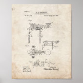 Electric Telegraph Key Patent - Oude look Poster (Voorkant)