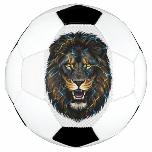 Electric Thunder Lion Soccer Ball Voetbal (Voorkant)