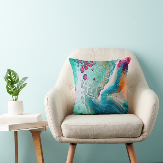 Electric Tides of Color Marble Kussen (Stoel)